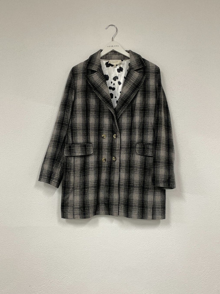 Checked wool coat