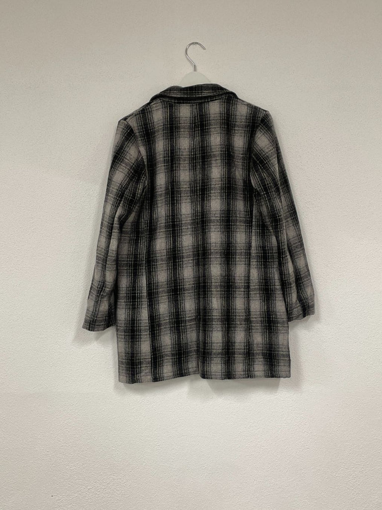 Checked wool coat